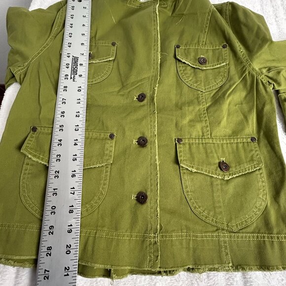 Tulle Womens Olive Green Military Style Jacket XL Cotton Pockets Lightweight - Picture 7 of 7